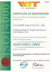 Terrainlift ISO14001-2004 Certificado